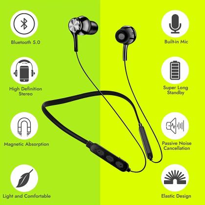 Noymi ET-147 Bluetooth Neckband wireless Earphones